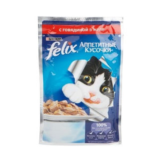 Корм для кошек Феликс ломтики говядины  75г